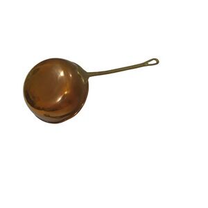French ladle style tin lined copper pot brass handle vintage READ DESCRIPTION